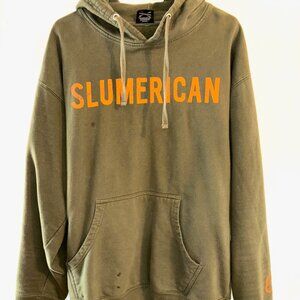 SLUMERICAN FONT 40 OLIVE HOODIE - SIZE XL - DISCONTINUED